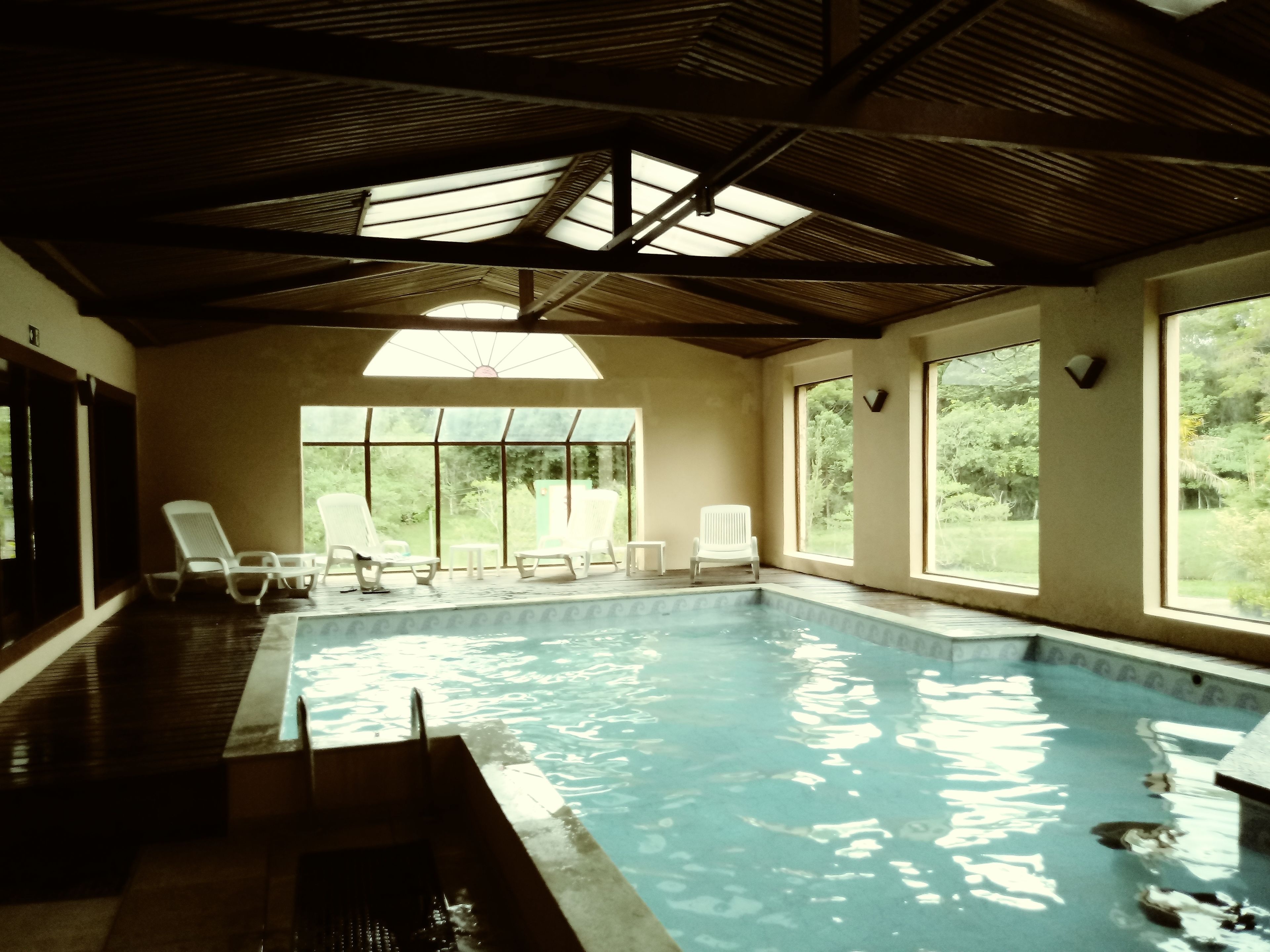 Indoor pool, outdoor pool, sun loungers