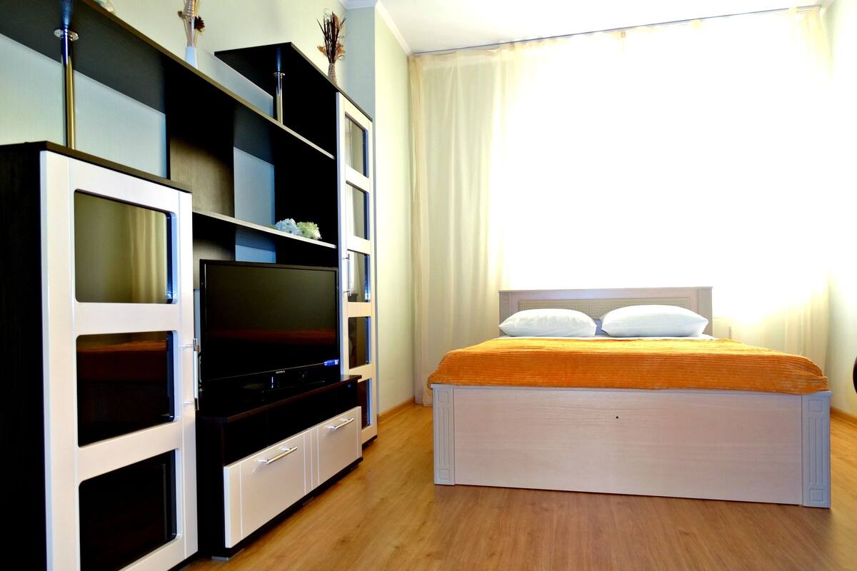 Appartamento (Mikheeva 25) | 1 camera, con arredamento individuale, ferro/asse da stiro