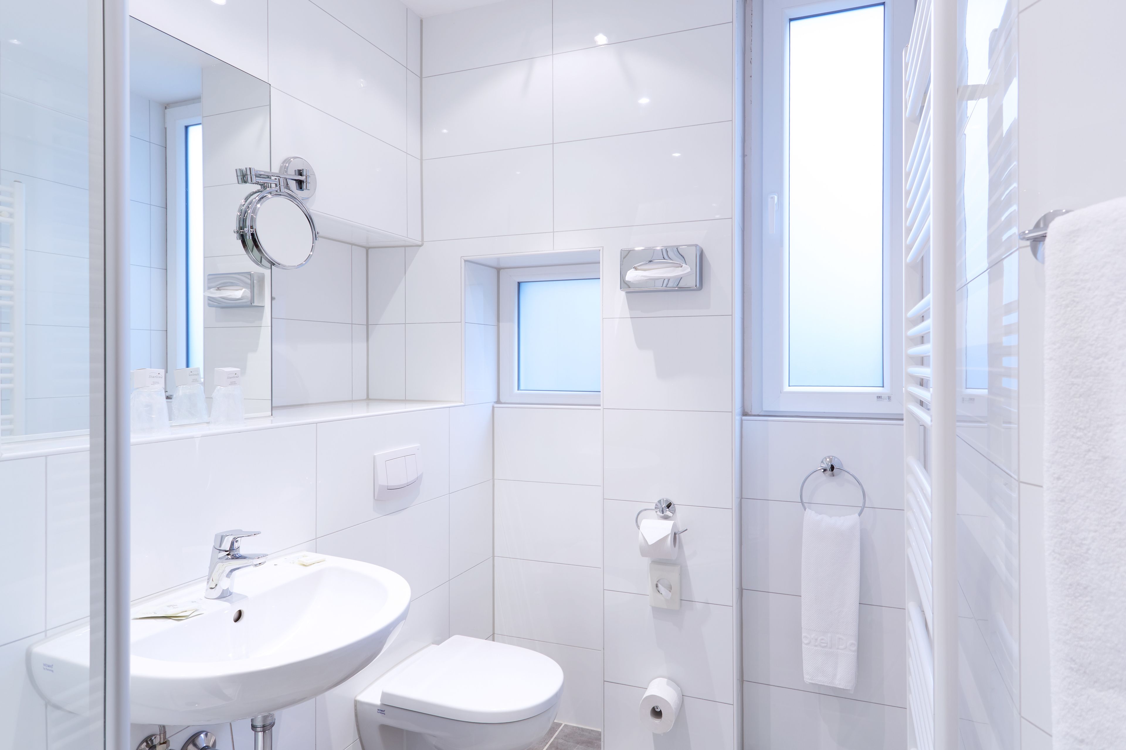 double or twin room | bathroom | free toiletries, hair dryer, towels