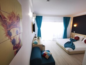 Double Room, 1 Queen Bed with Sofa bed, Sea View
