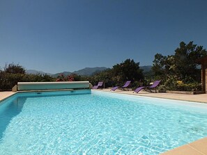 Outdoor pool, pool loungers