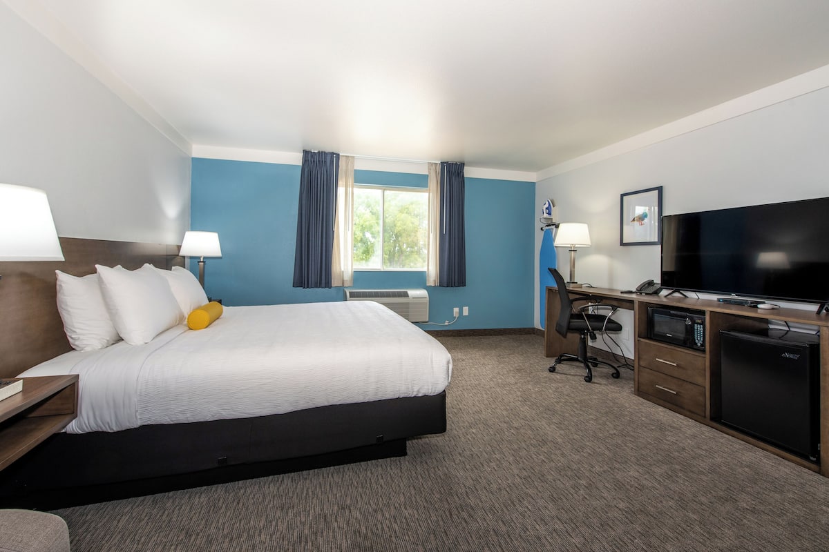 1 bedroom, premium bedding, desk, blackout curtains