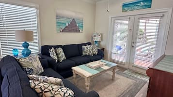 Smart TV, DVD player, books, video library