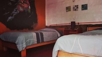 Double Room, 2 Twin Beds, Shared Bathroom | Iron/ironing board, bed sheets