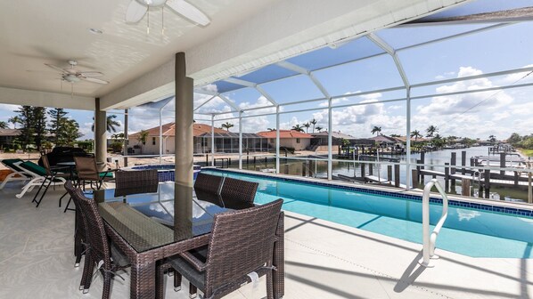 Outdoor pool, a heated pool