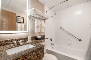 Studio Suite, 1 King Bed, Non Smoking | Bathroom | Combined shower/tub, free toiletries, hair dryer, towels - AmericInn by Wyndham St. Peter (Saint Peter)