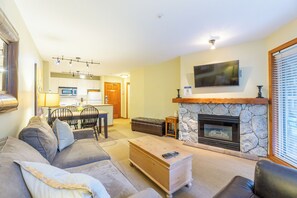 TV, fireplace, DVD player