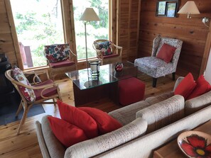 تلفزيون، مدفأة، مشغل دي في دي، ستيريو