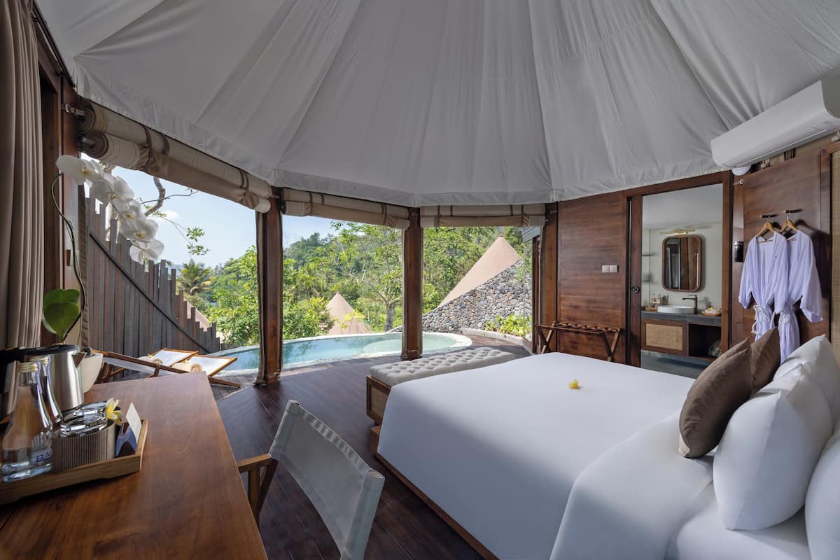 Luxury Pool Tent with Free Benefits | 1 bedroom, minibar, in-room safe, individually decorated