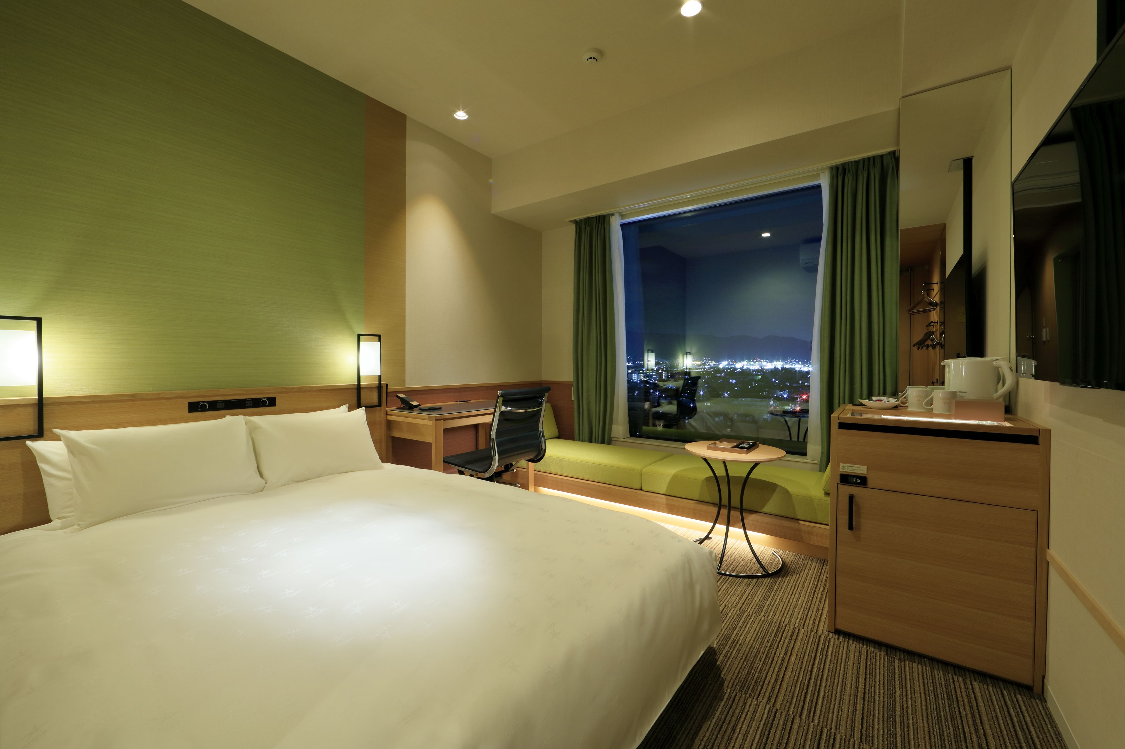 1 bedroom, desk, blackout curtains, iron/ironing board