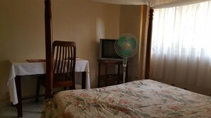 Habitación estándar doble, 1 cama de matrimonio, materiales antialérgicos, en la zona del jardín | 1 dormitorio, ropa de cama de alta calidad, caja fuerte y escritorio