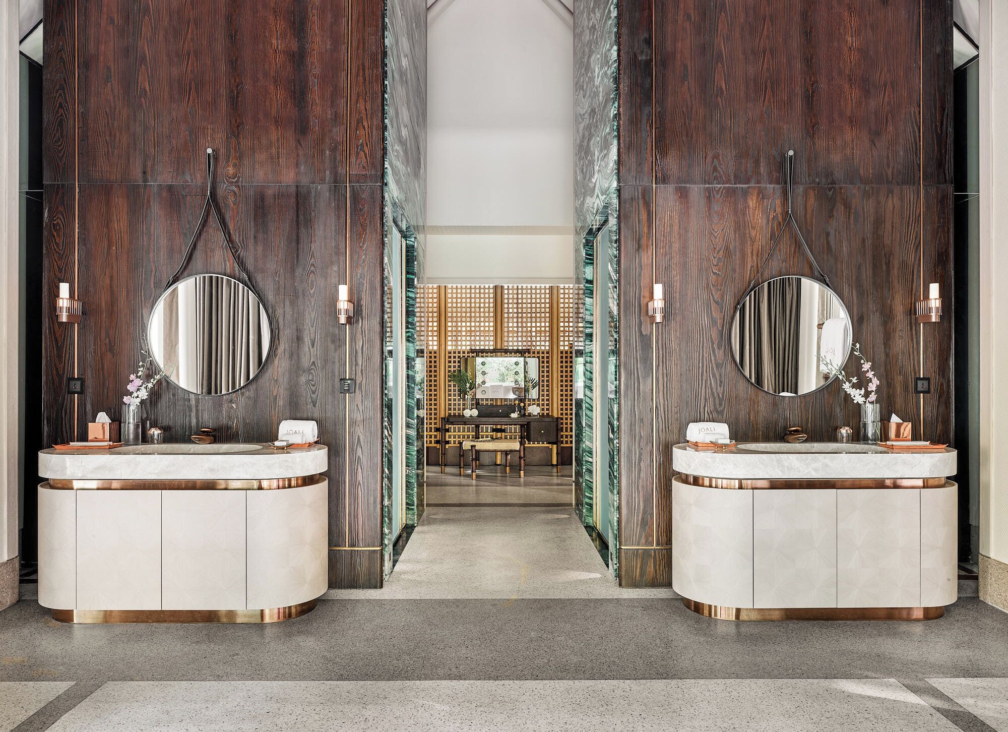 two bedroom beach pool villa | bathroom | separate bathtub and shower, deep-soaking bathtub, rainfall showerhead