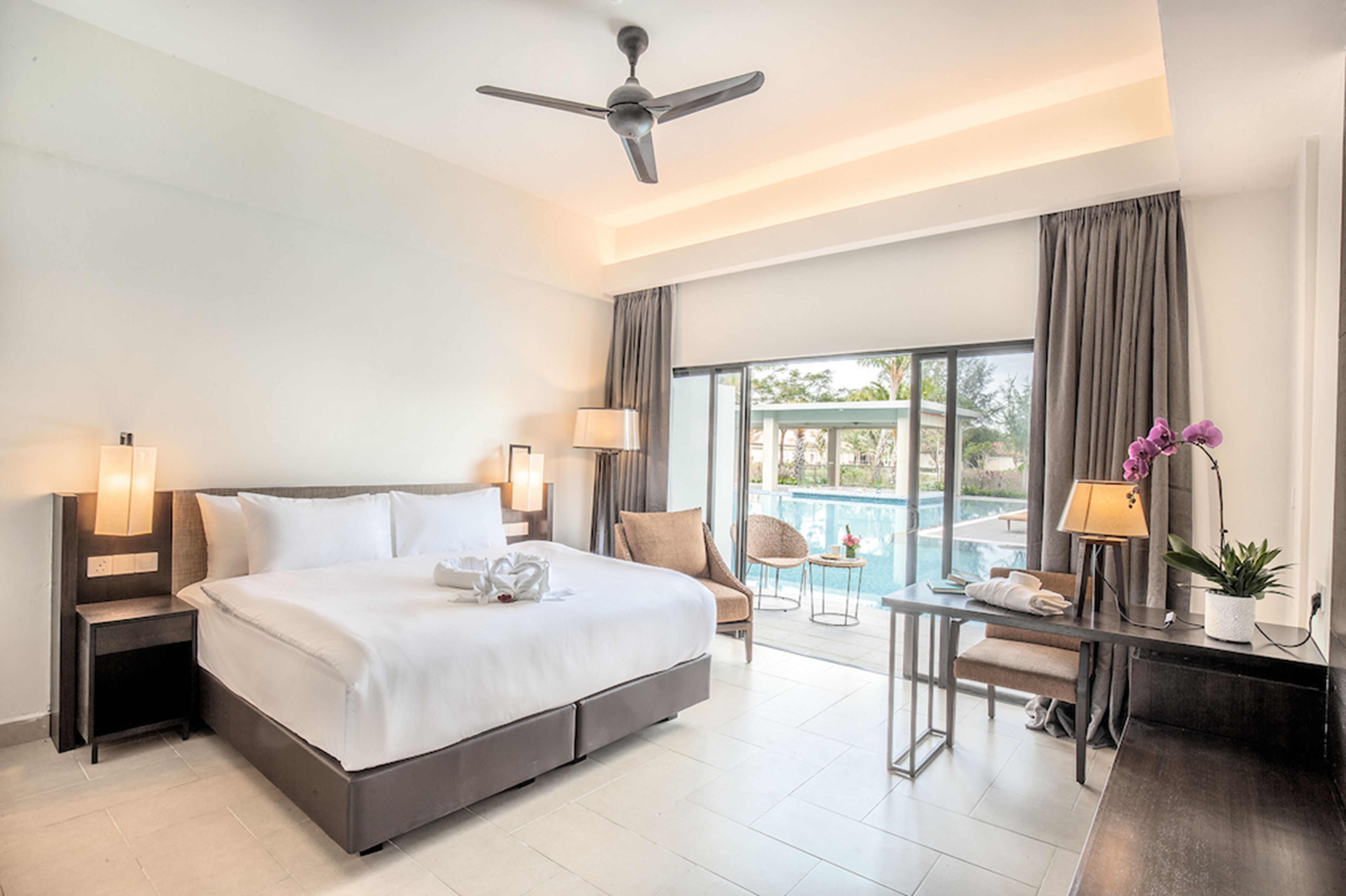 In-room safe, desk, laptop workspace, blackout curtains