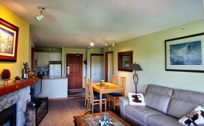 TV, fireplace, DVD player