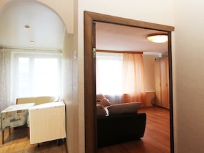 Apartment | Premium bedding, blackout drapes, iron/ironing board, free WiFi