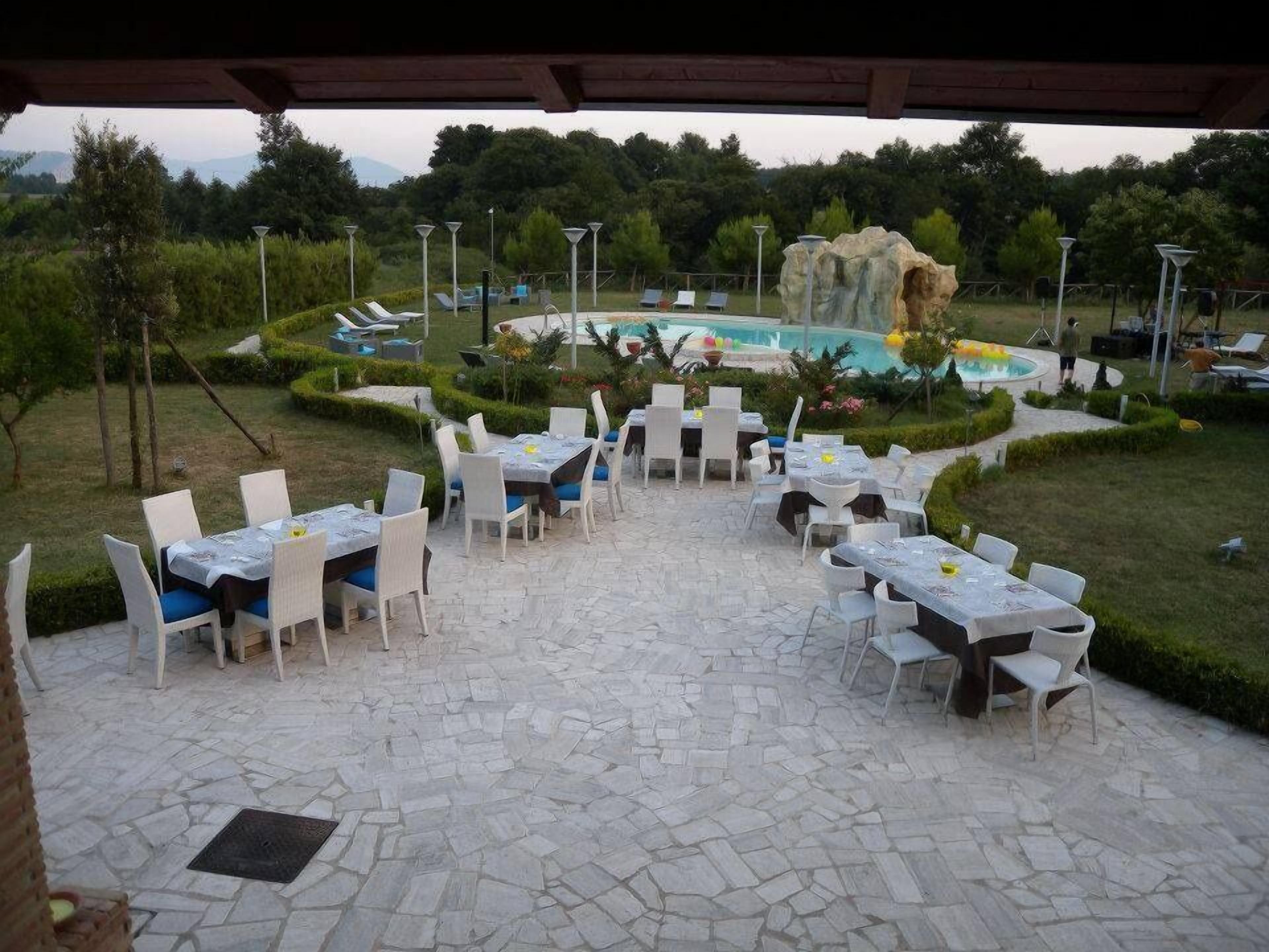 Outdoor banquet area