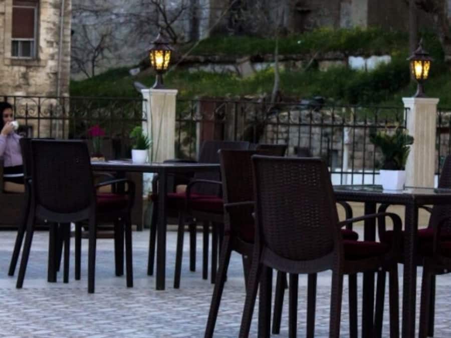 Outdoor banquet area