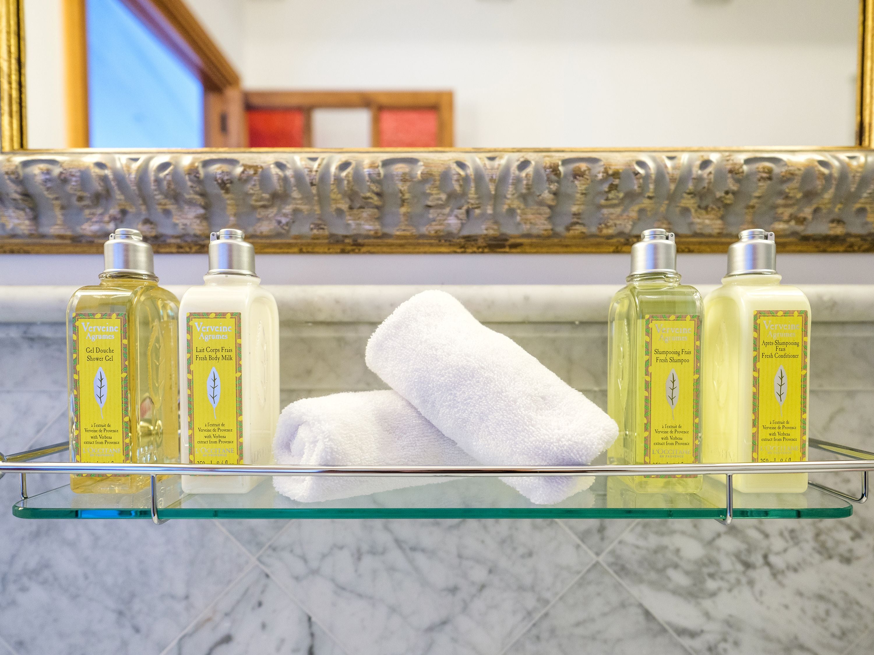 free toiletries, hair dryer, bathrobes, slippers