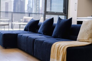 Two Bedroom Sub-Penthouse | Living area | Flat-screen TV - Melbourne City Apartments - Teri (South Melbourne)