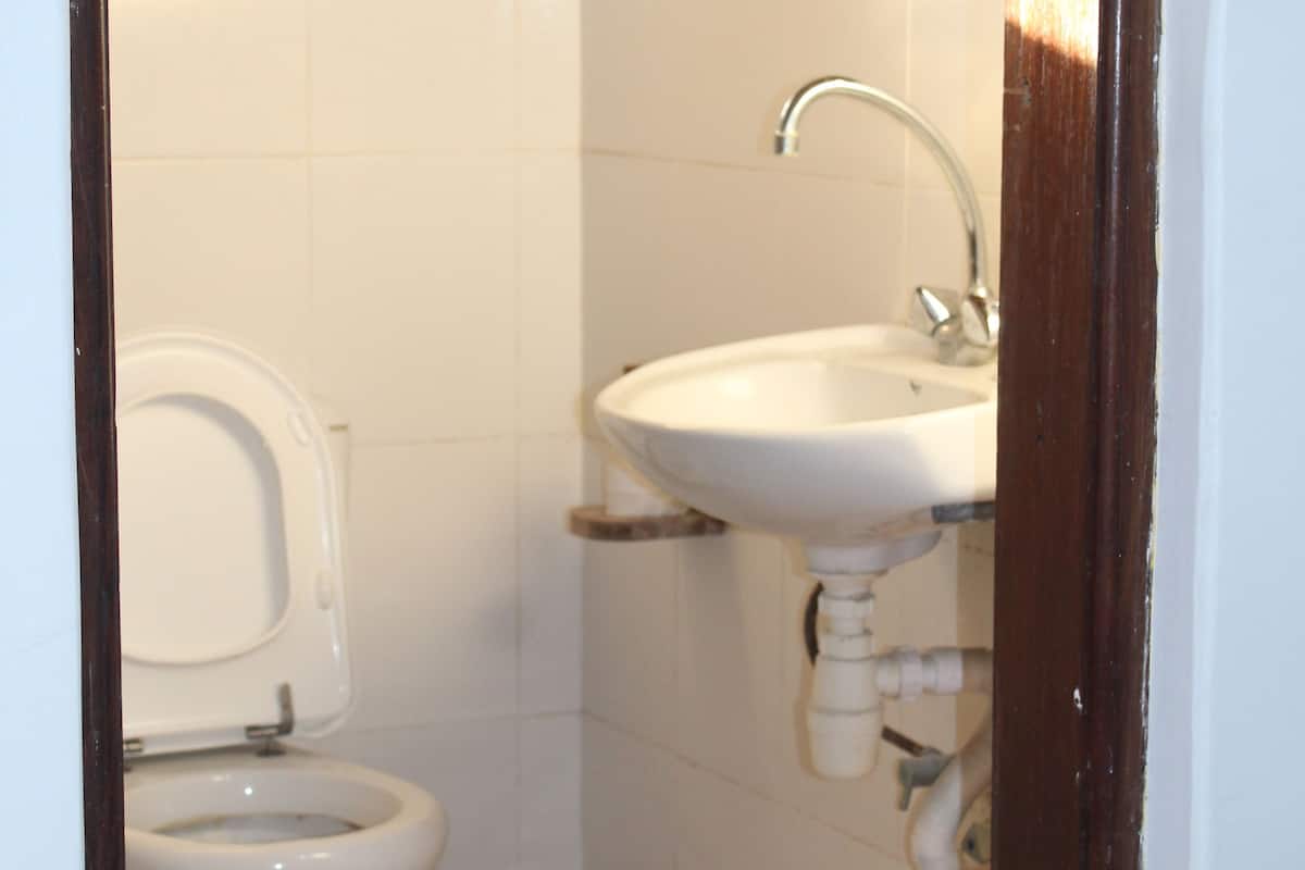 standard twin room | bathroom | shower, towels