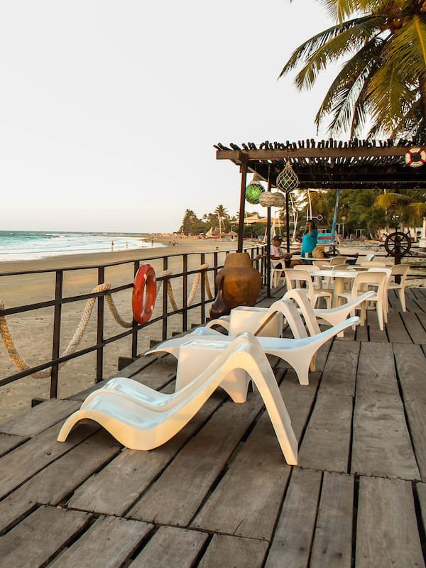 On the beach, white sand