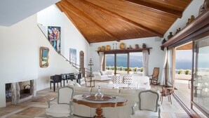 Luxury Villa, 4 Bedrooms, Private Pool, Sea View | Living area