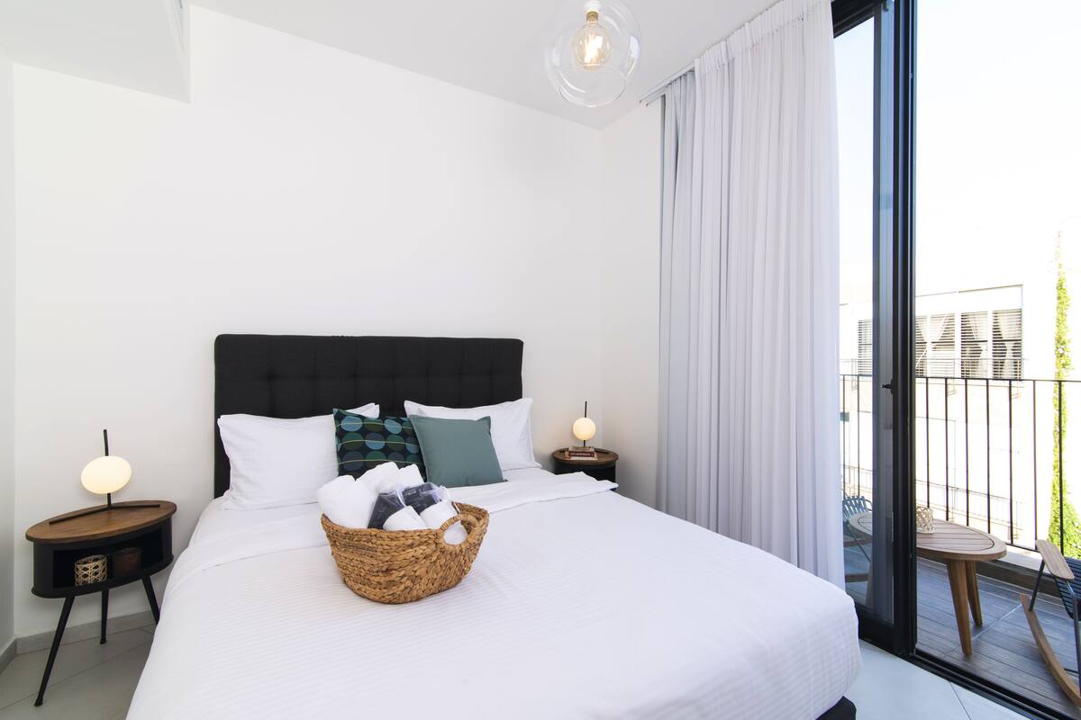 1 bedroom, laptop workspace, blackout curtains, iron/ironing board