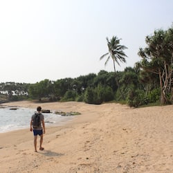 On the beach, scuba diving