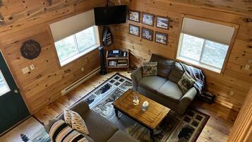 TV, DVD player, video library