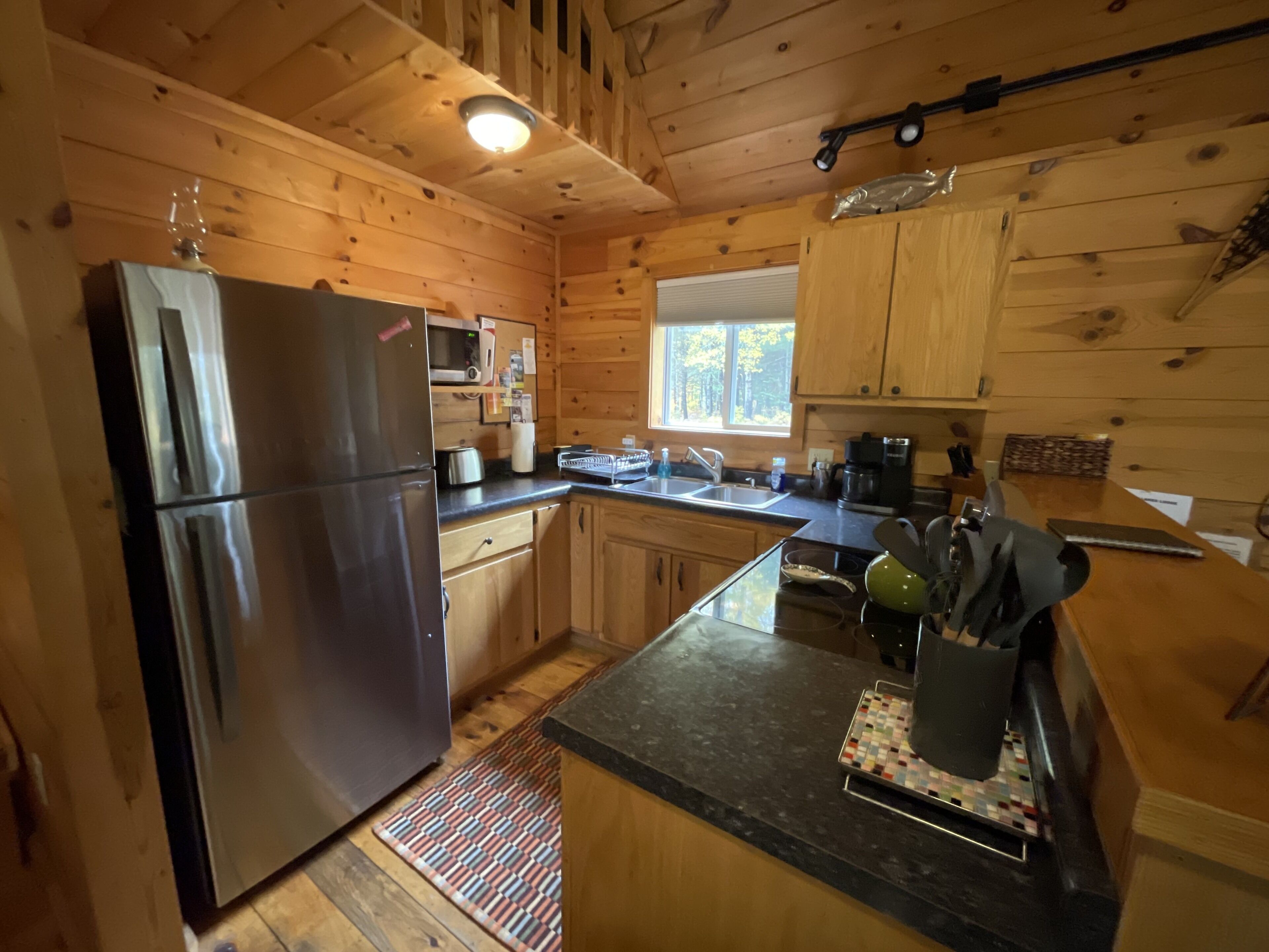 Full-size fridge, microwave, oven, stovetop