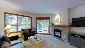 TV, fireplace, DVD player