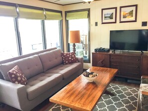 Télévision, lecteur de DVD, livres, vidéothèque