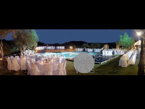 Outdoor banquet area - “Private Luxury Estate with Pool, Tennis & Cinema”(sleep 18-25) (Corfu)
