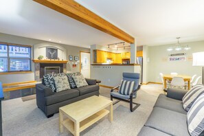 TV, fireplace, DVD player