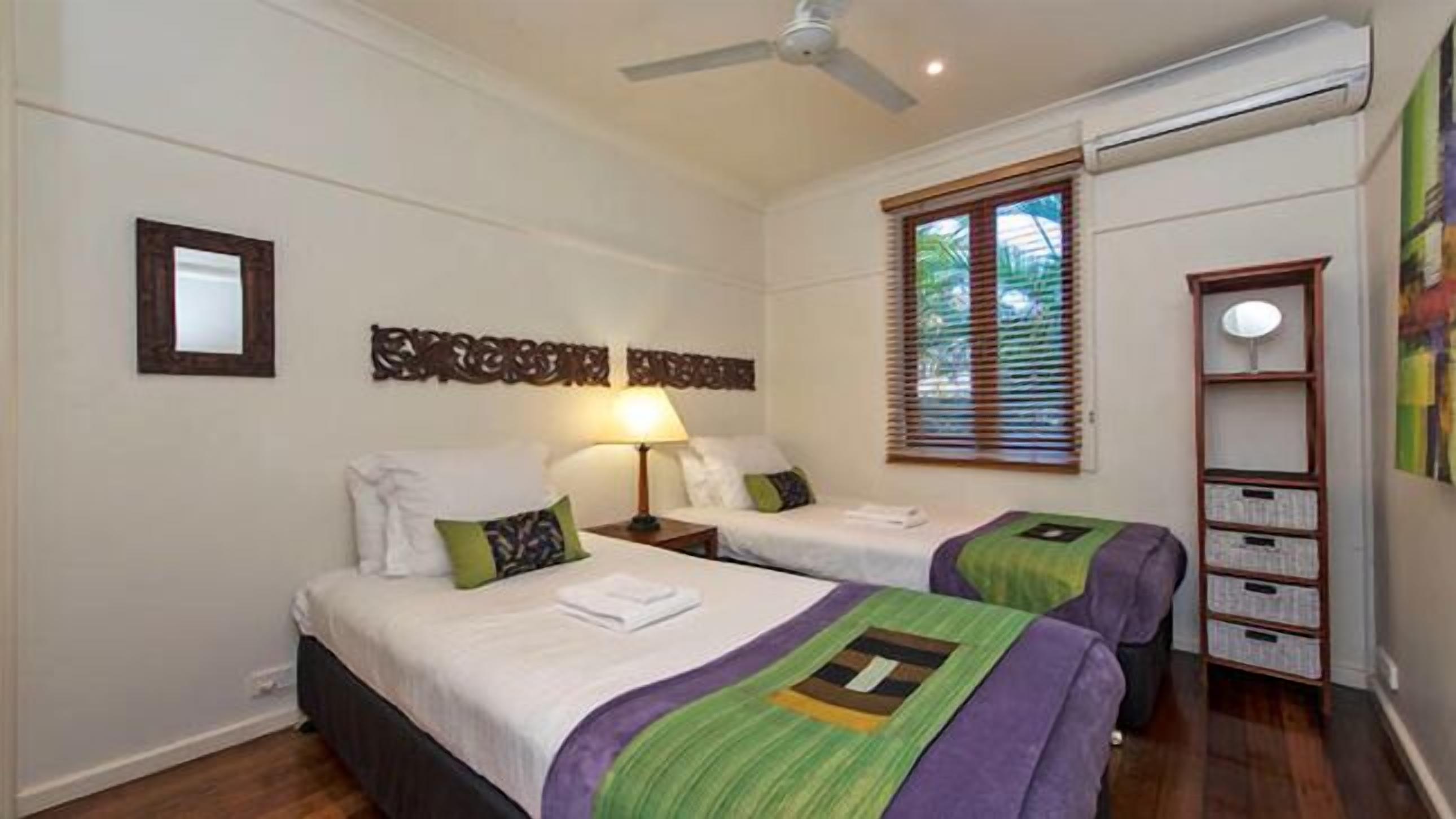 3 bedrooms, desk, laptop workspace, iron/ironing board