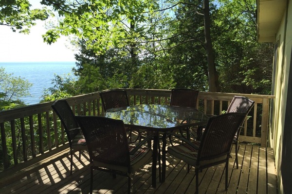 Enjoy a coffee or dinner overlooking Lake Huron
