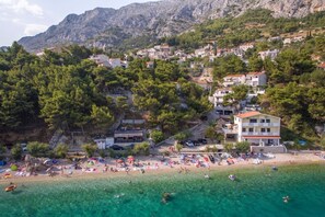 在海灘附近、躺椅