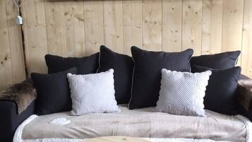 TV, lareira, DVD player