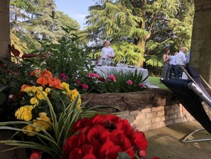 Outdoor banquet area