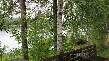 Traditional Cabin, Sauna, Beach View | Balcony view