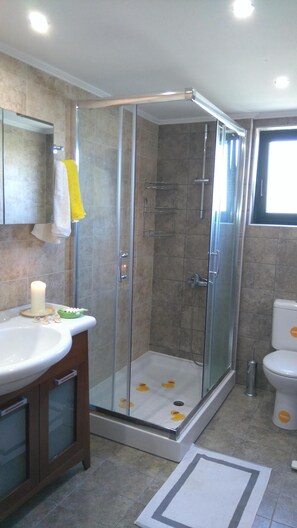 シャワー、ヘアドライヤー、タオル、石鹸