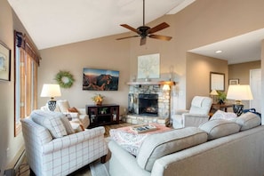 TV, fireplace, DVD player