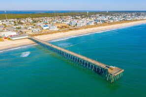 On the beach, sun loungers, beach towels