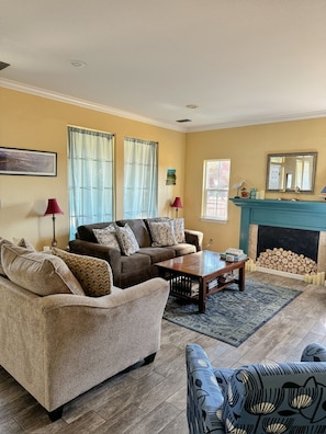 Smart TV, DVD player, books, video library