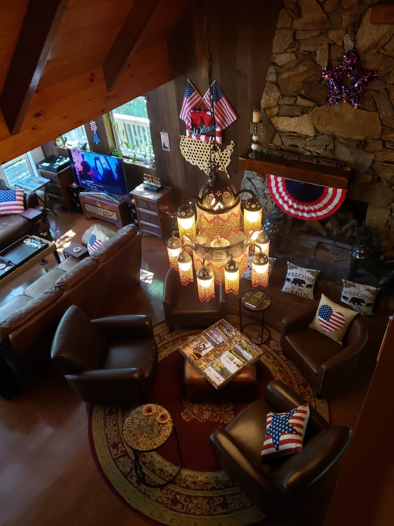 Smart TV, fireplace, video game console, DVD player