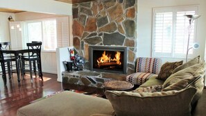Smart TV, fireplace, video games