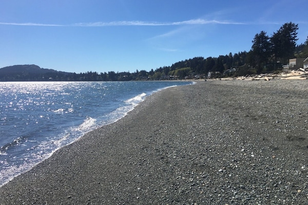Cordova Bay Beach across the street and a short walk from the house.