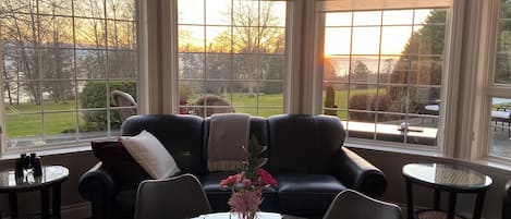 Smart TV, fireplace, DVD player, books