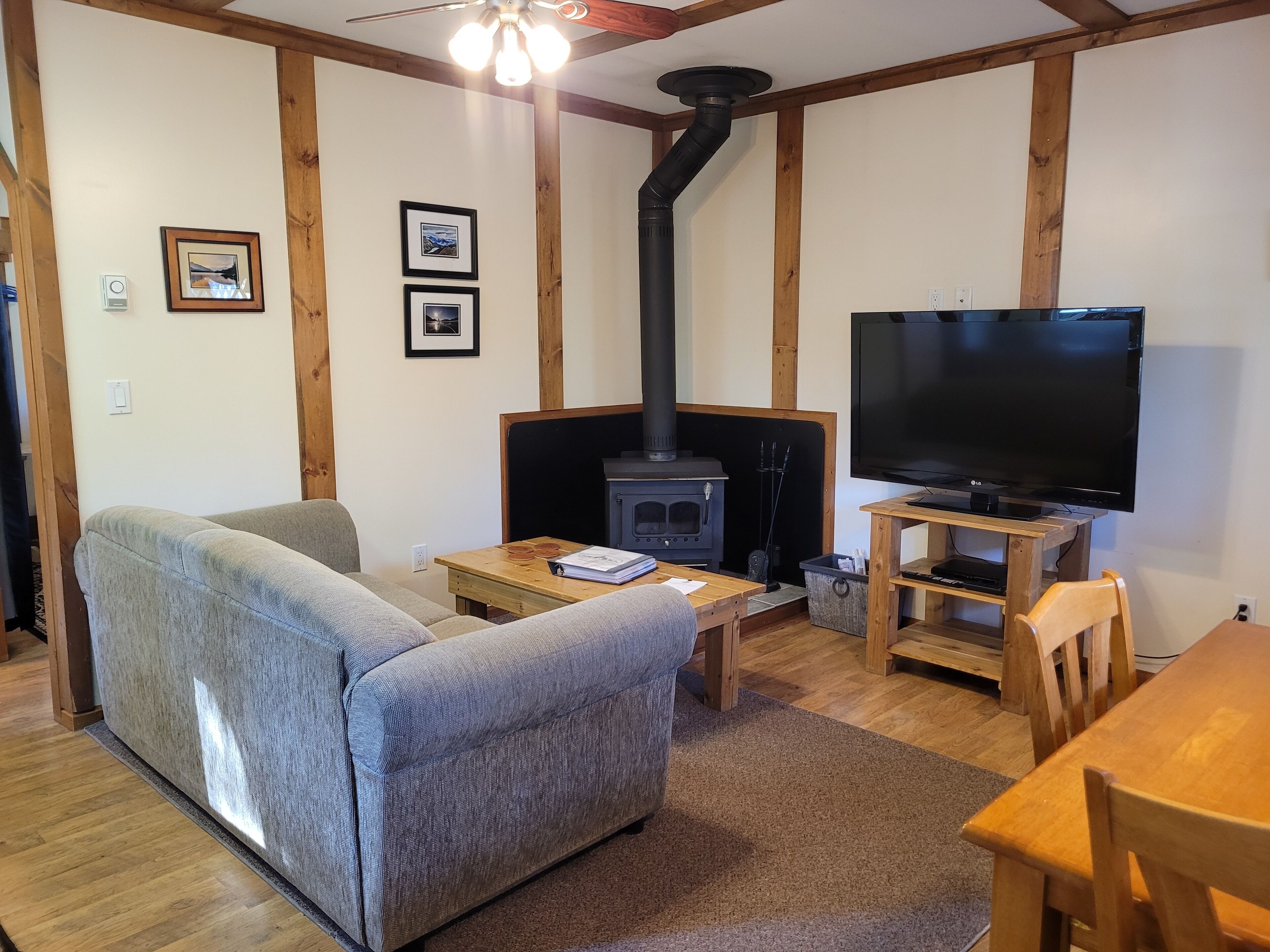 TV, DVD player, stereo