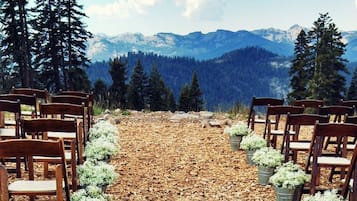 Outdoor banquet area